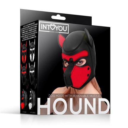 Hound Dog Hound with Removable Muzzle Neoprene Black/Red One Size